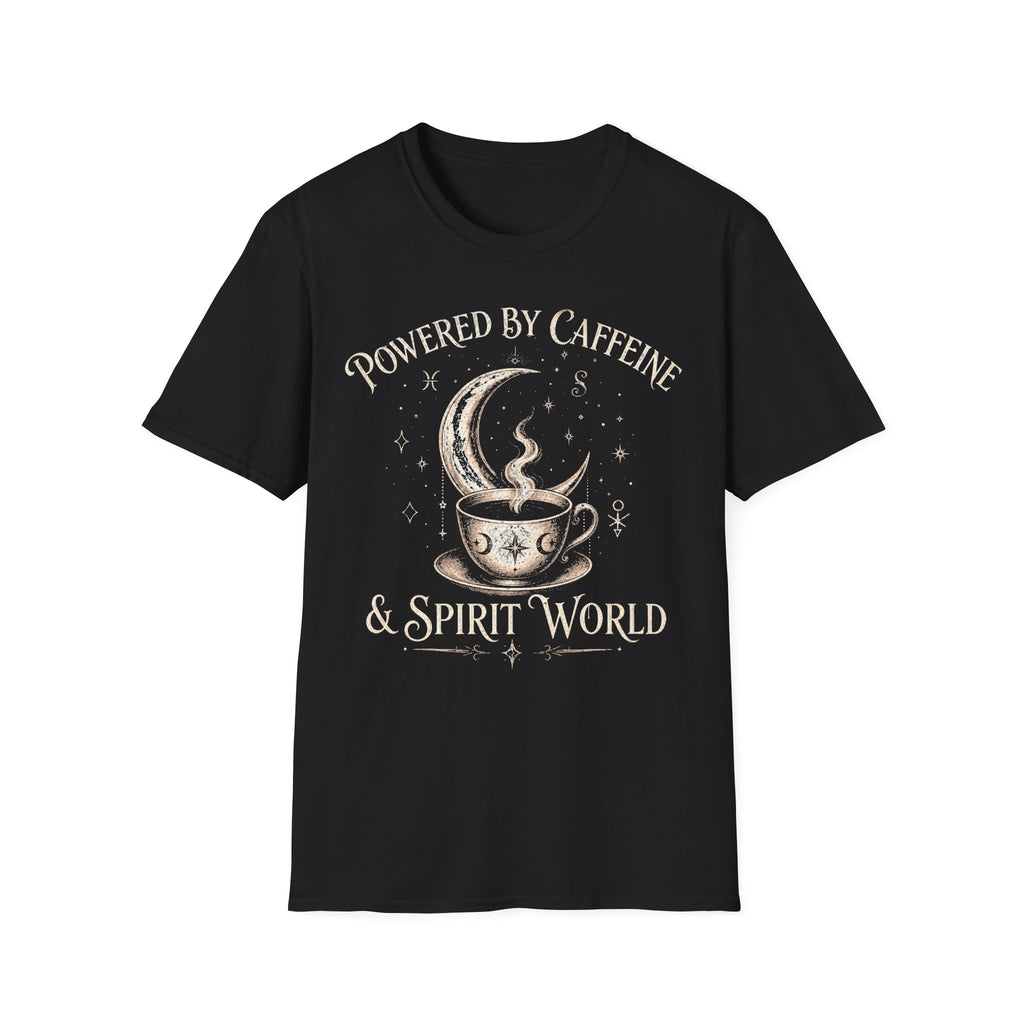 Powered By Caffeine And Spirit World T-Shirt
