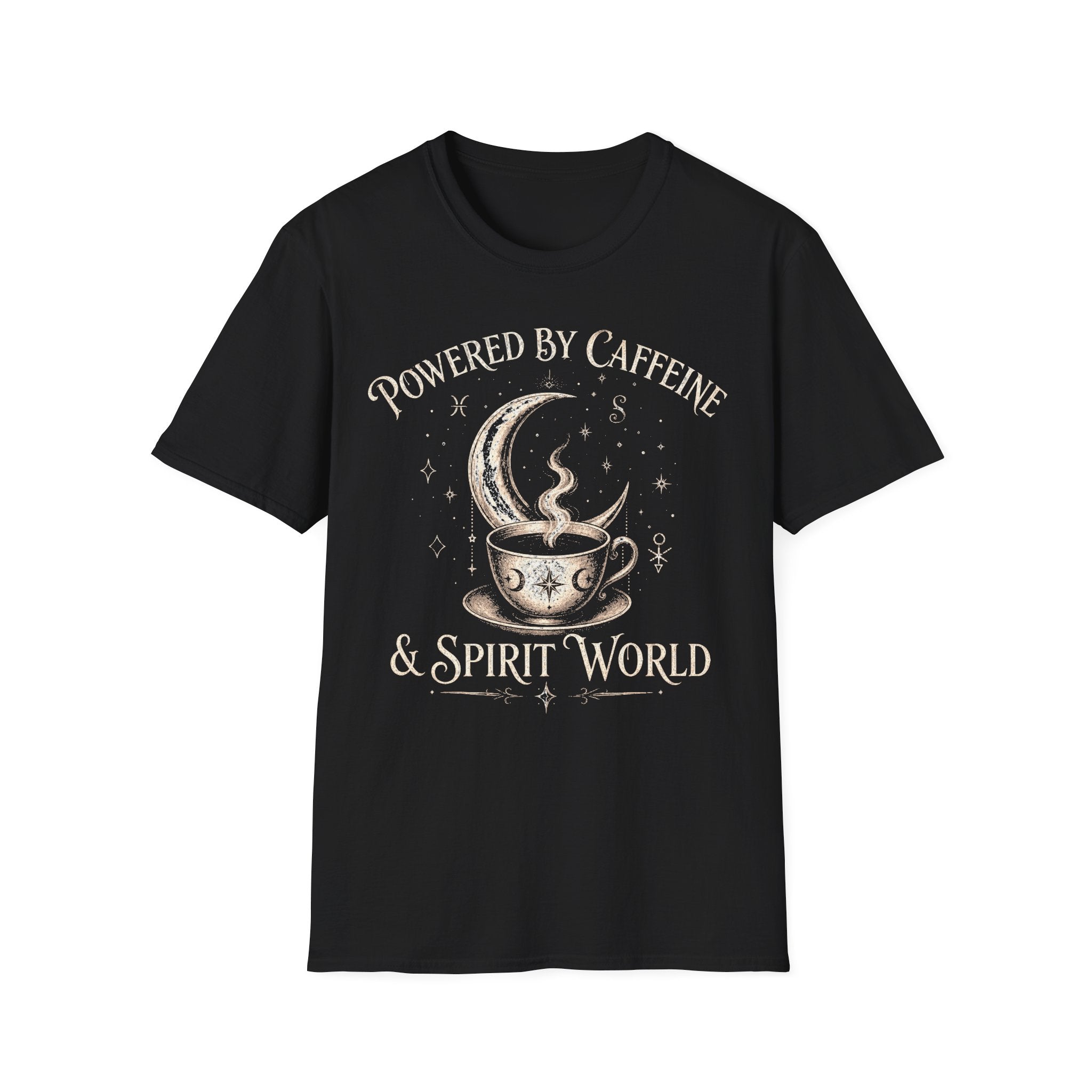 Powered By Caffeine And Spirit World T-Shirt