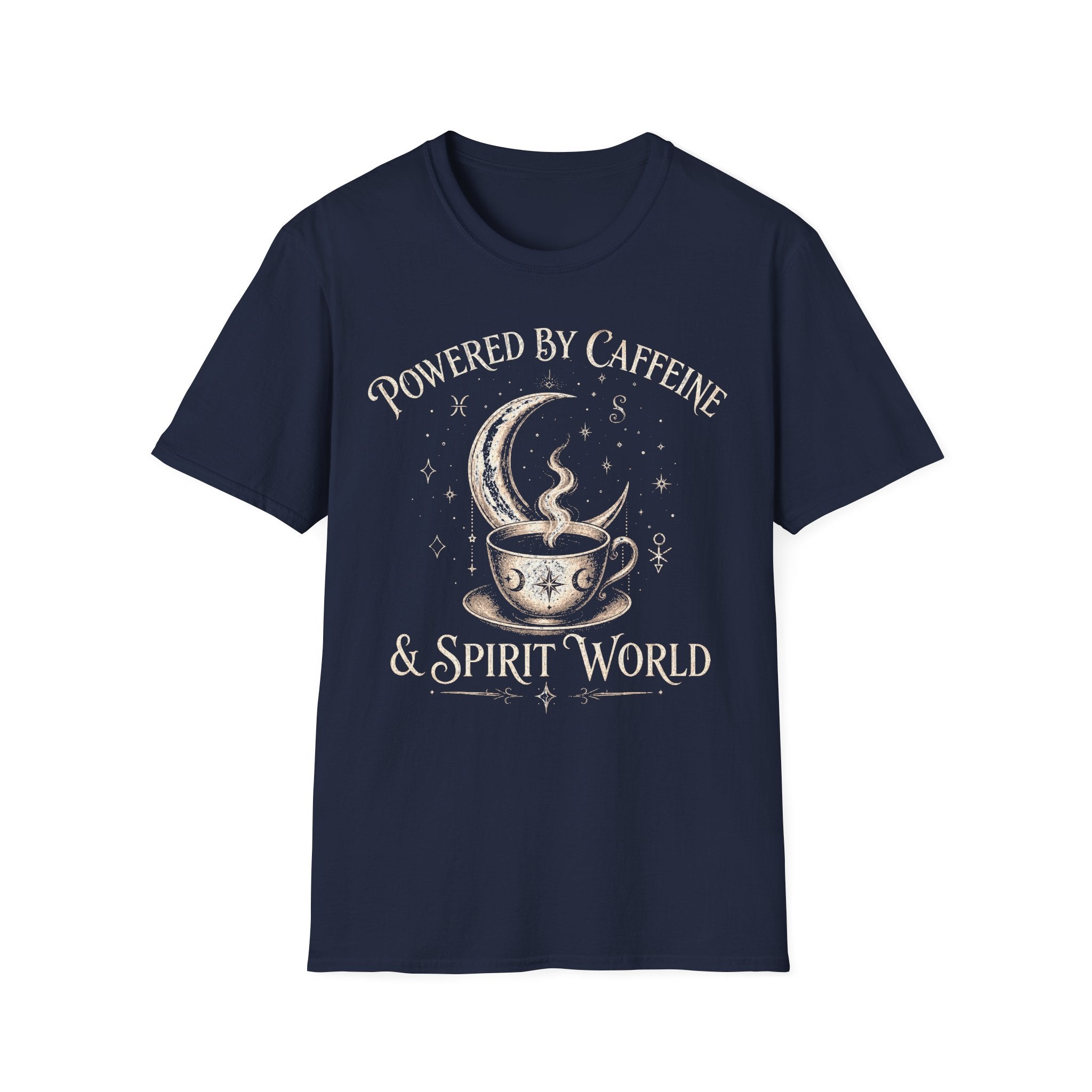 Powered By Caffeine And Spirit World T-Shirt