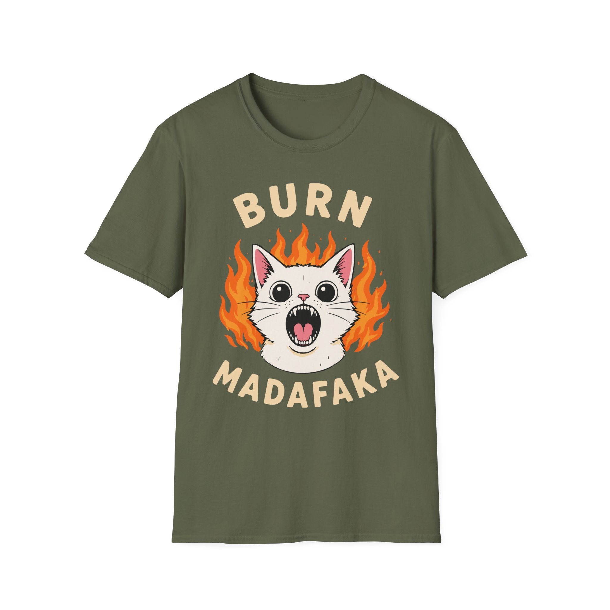 Burn Madafaka Angry Cat T-Shirt