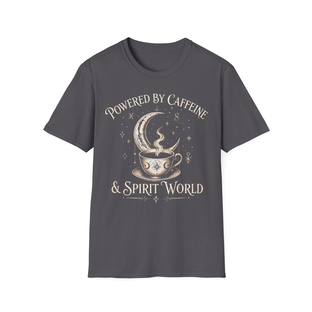 Powered By Caffeine And Spirit World T-Shirt