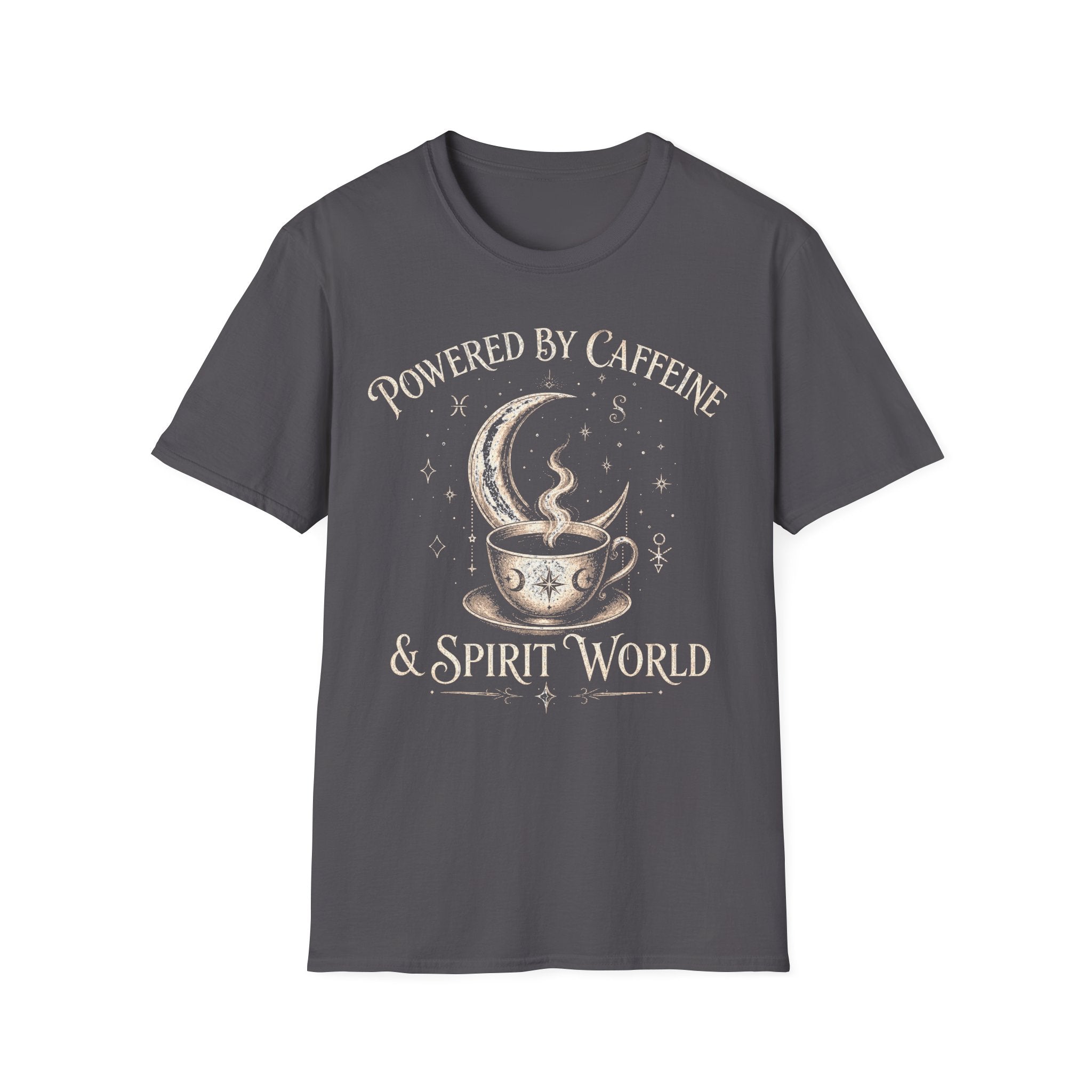 Powered By Caffeine And Spirit World T-Shirt