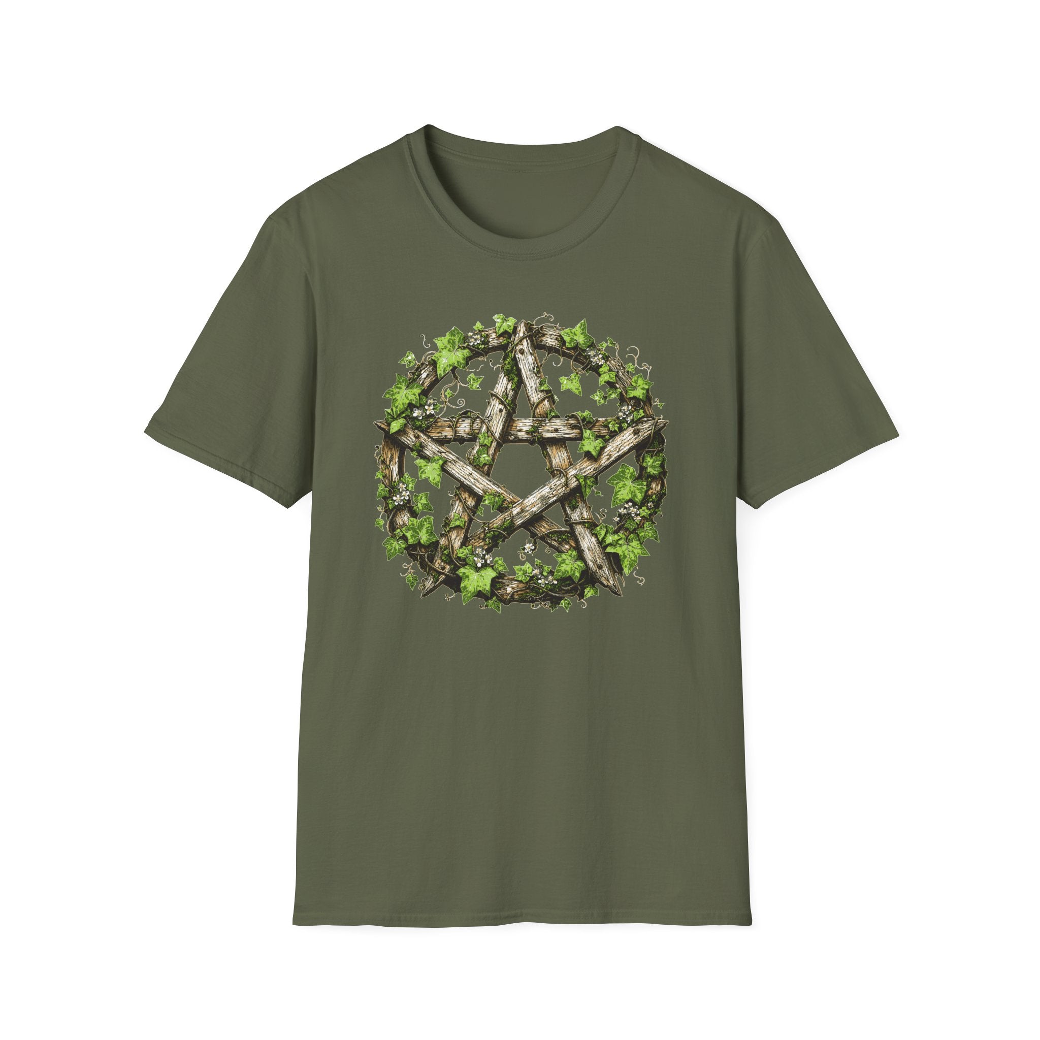 Leaves Wood Pentagram T-Shirt